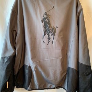 Gray and black polo jacket